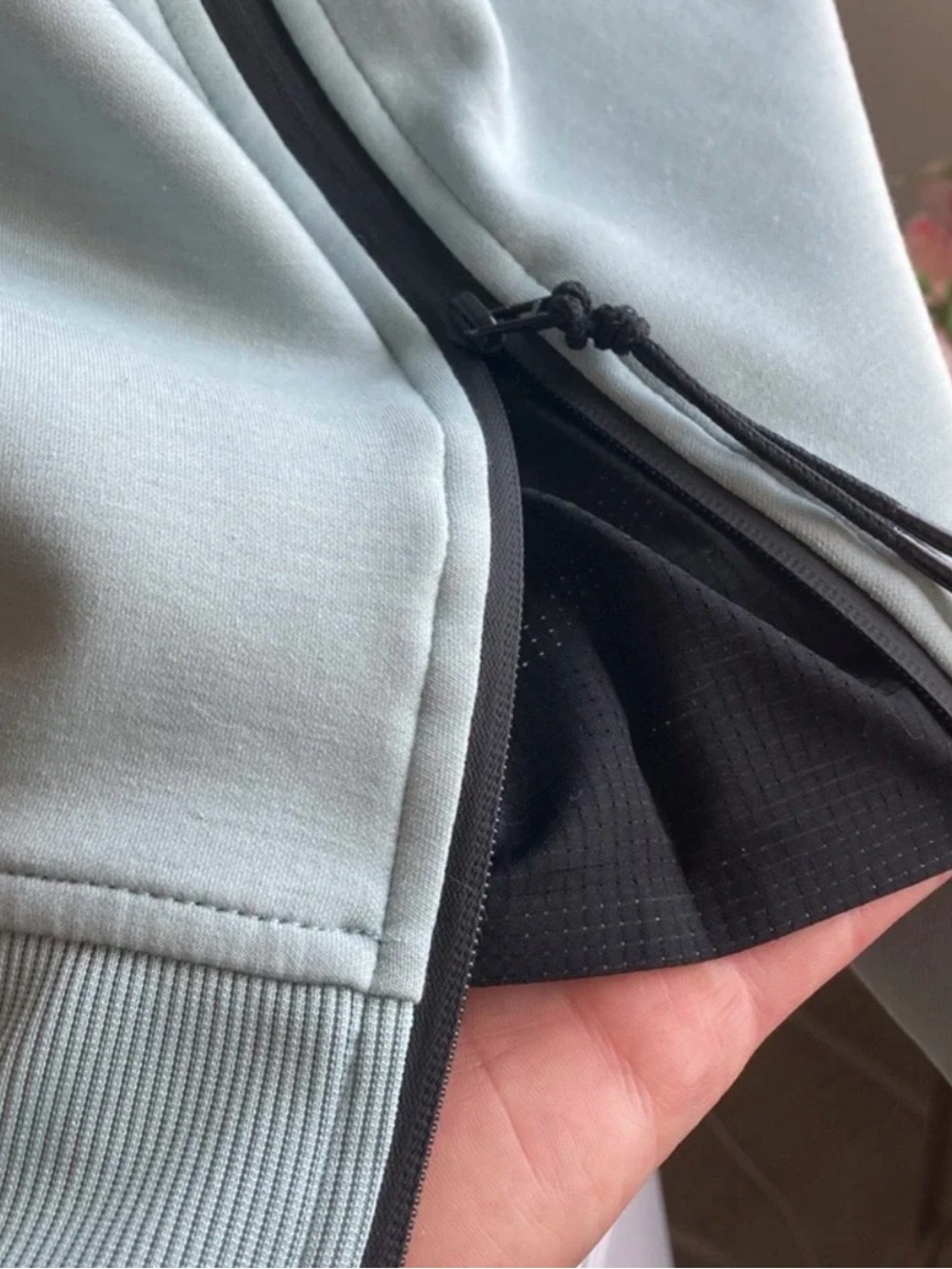 On Running Light Blue Hoodie with Black Drawstrings - Picture 3 of 5